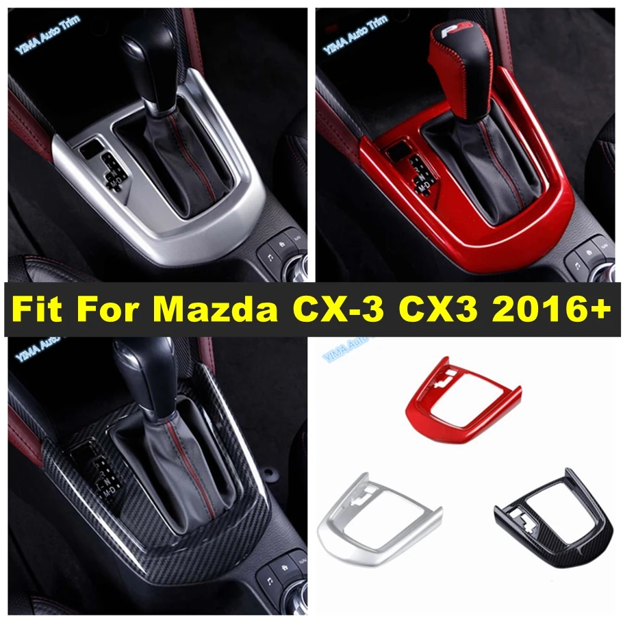

Car Interior Gear Shift Box Panel Cover Trim LHD Fit For Mazda CX-3 CX3 2016 - 2021 Matte / Red / Carbon Fiber Look Accessories