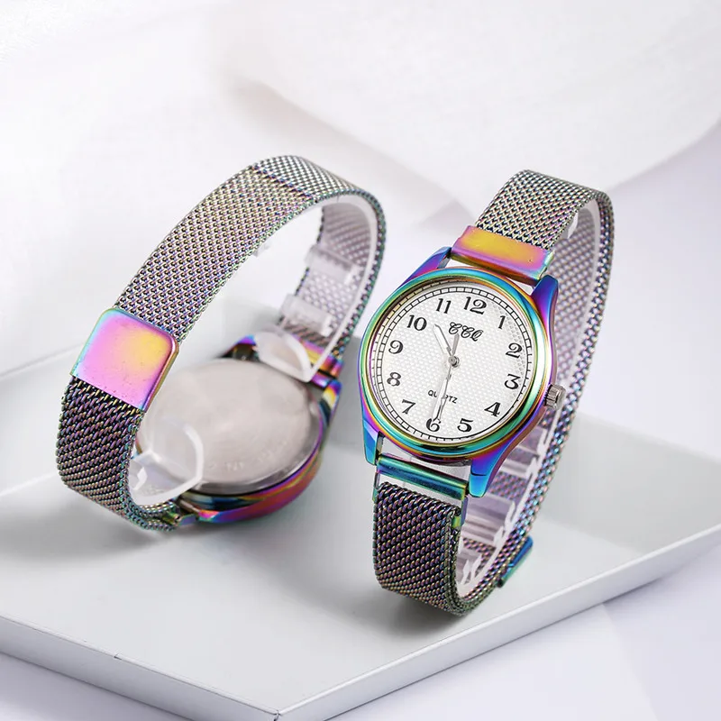 

2021 Women Magnet Buckle Watch Luxury Ladies Quartz Digital Dial New Luxury Rainbow Colorful Watches Clocks Relogio Feminino