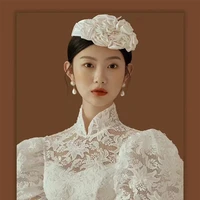 new french british vintage hepburn hat wedding banquet bride studio photo headdress hair accessories for women