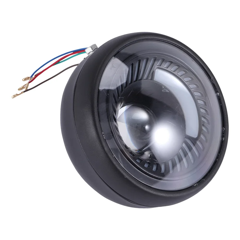 

Мотоцикл Cafe Racer Bobber 6,5 дюйма светодиодная фара Спираль белый боковой кронштейн