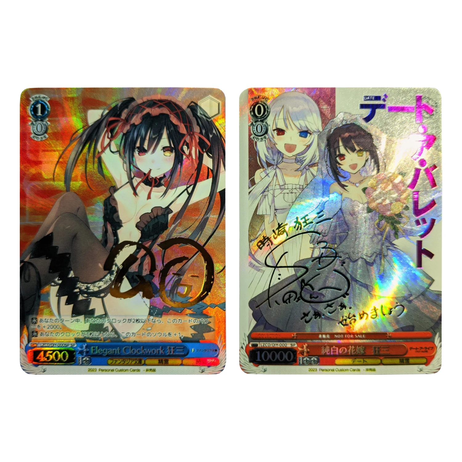 

Фирменная рефракционная цветная флеш-карта Tokisaki Kurumi Дата прямая Классическая игра Аниме коллекционные карты Diy Подарочные игрушки