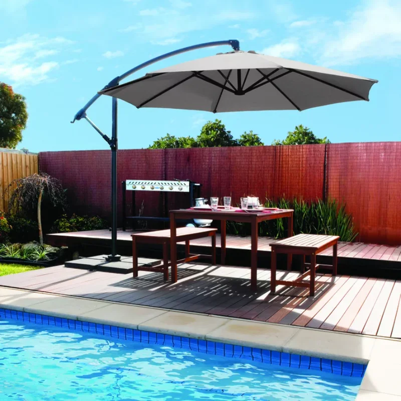 

Coolaroo Round Cantilever Patio Umbrella, 90% UV Block, 10', Smoke patio furniture parasol ogrodowy