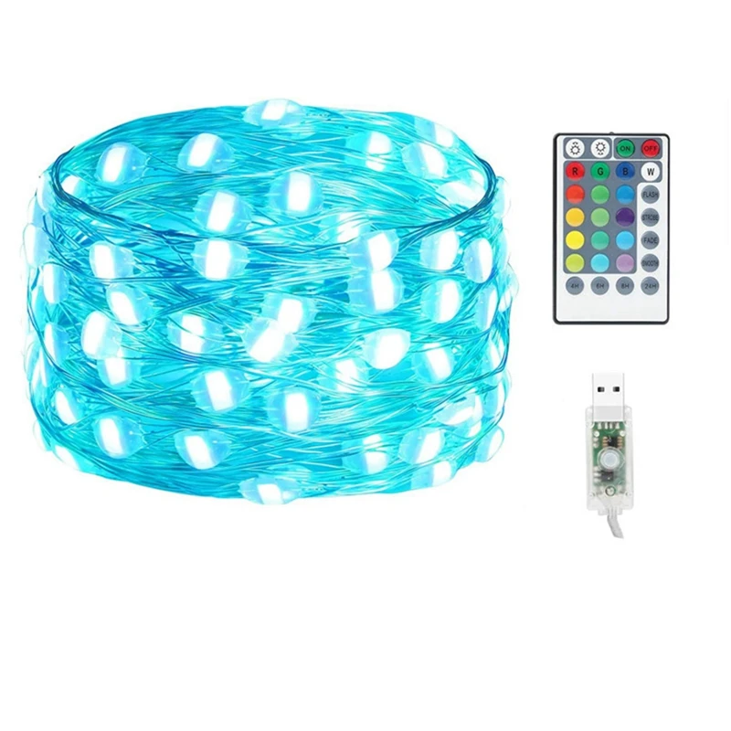 

16 Colors LED Fairy Lights 100 LED Christmas String Lights USB Waterproof Garland Light For Party Holiday Decorations