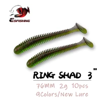esfishing swing impact 3in ring shad artificial soft baits for all fish salts jigging bass pesca fishing lures