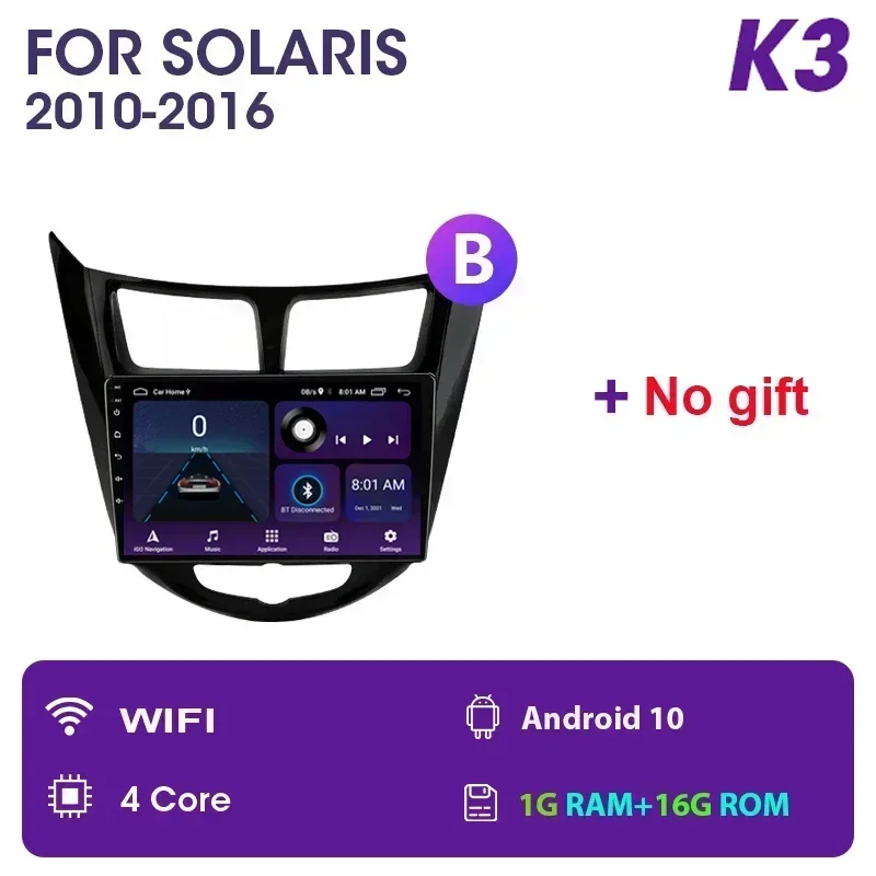 

Автомобильная Мультимедийная система JMCQ, 2din, Android 12, видеоплеер для Hyundai Solaris 1 Accent 2010-2016, GPS, Carplay