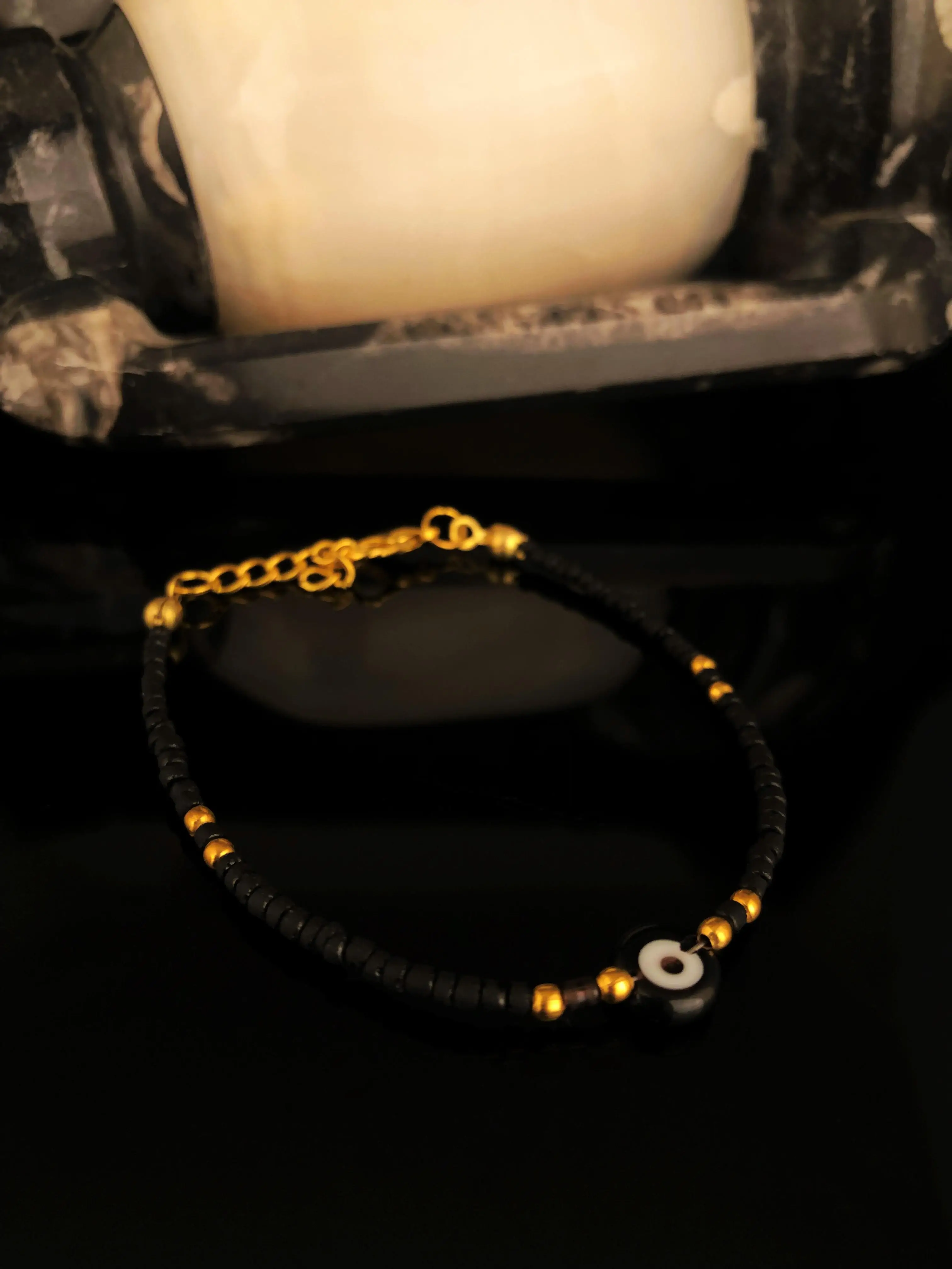 

Natural stone Women Onyx Stone Gold Plated Bracelet Krb428