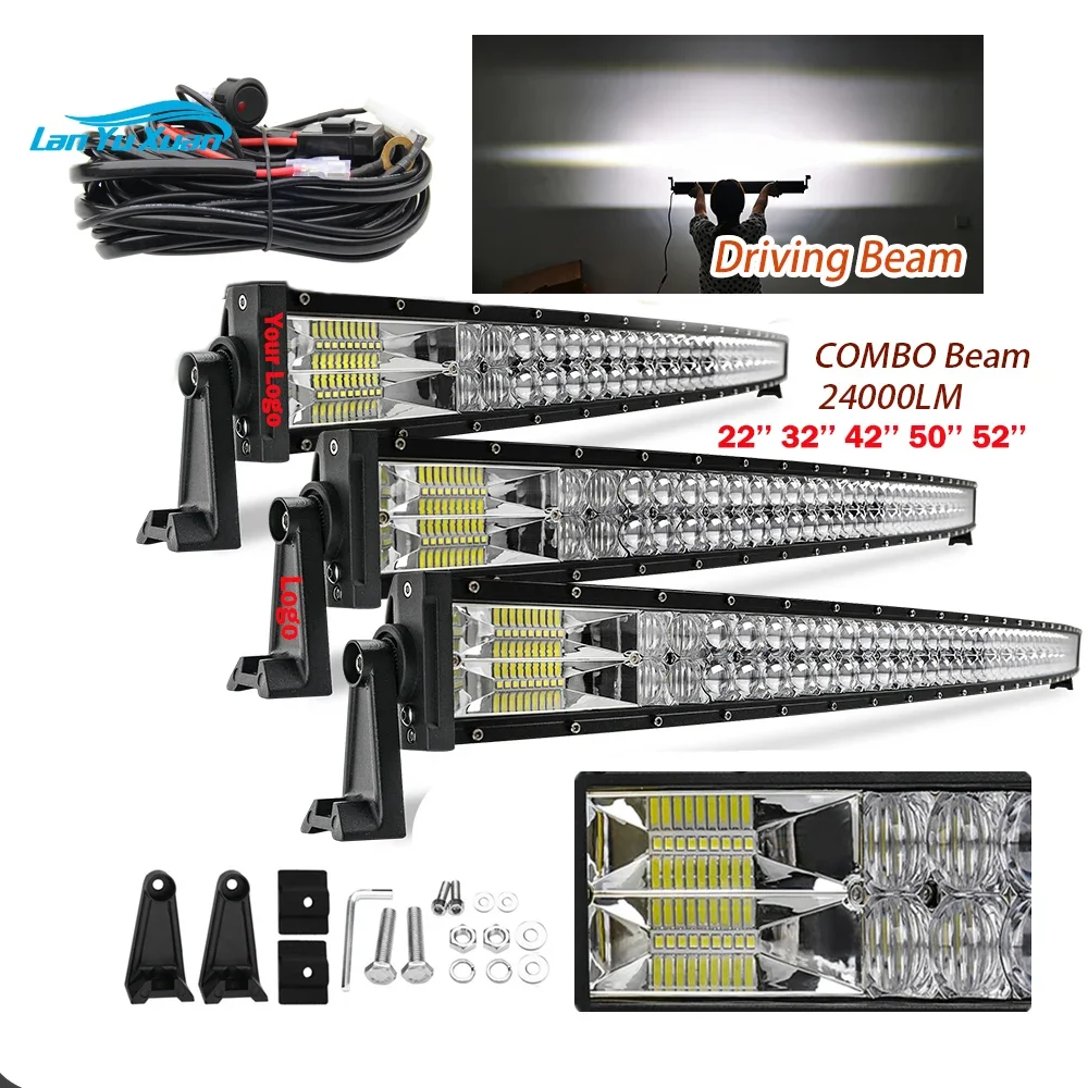 Супер яркий двухрядный высокомощный внедорожник 4x4 22 32 42 Ledbar для внедорожника 50