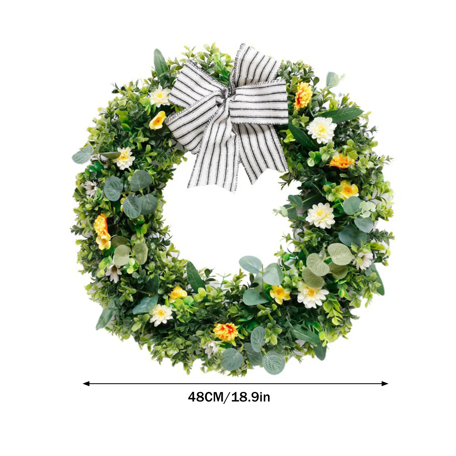 Spring Artificial Wreath For Front Door Wall Decor Beautiful Handcrafted Design Home Decorations Lovely Durable Green Leaf Wreat | Дом и сад