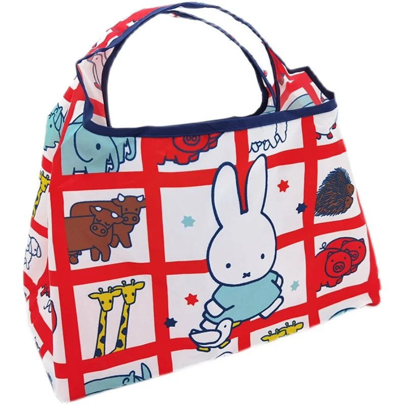 

Kawai Miffy Rabbit Handbag Large Capacity Portable Carry On Bag Japanese Folding Shopping Bag Portable Bento Bag
