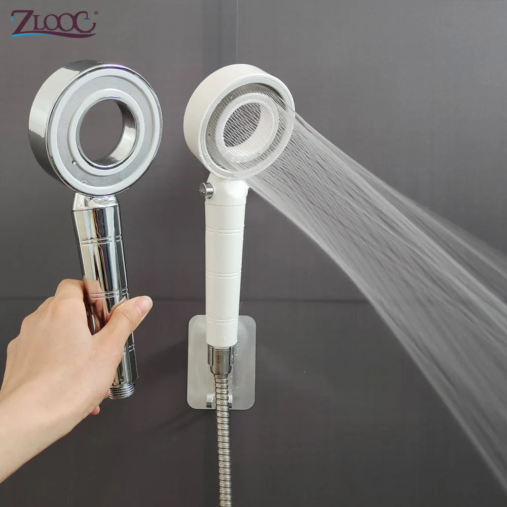 

Zloog Round Modern Shower Head High Pressure One Key Stop Water Shower Bath Nozzle Sprayer Water Saving Bathroom Accessories