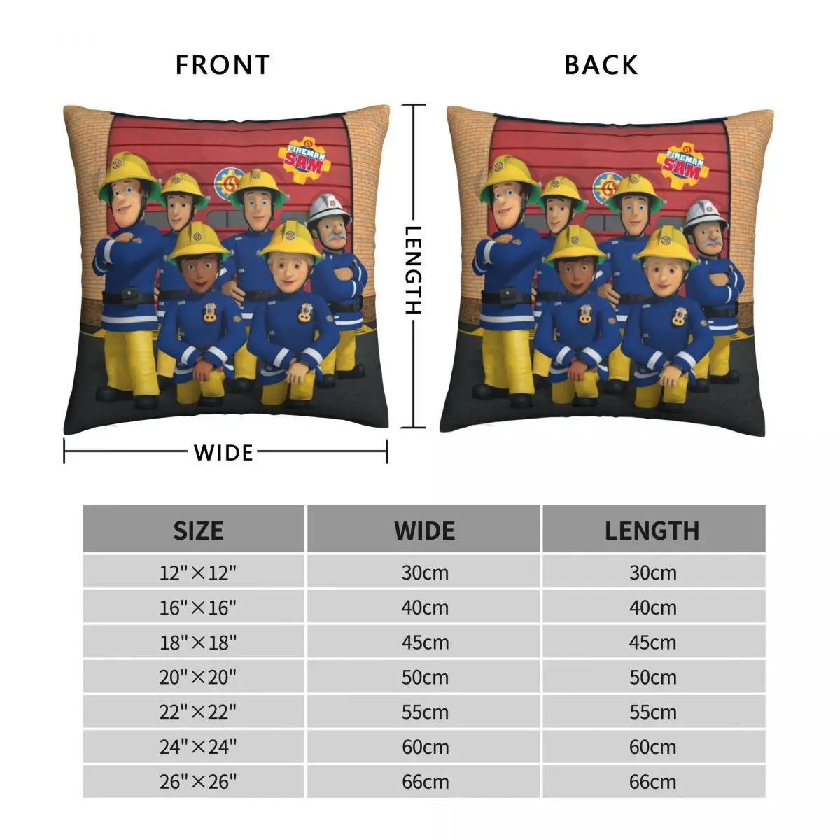 Квадратный чехол Fireman Sam для подушки полиэстеровый льняной бархатный