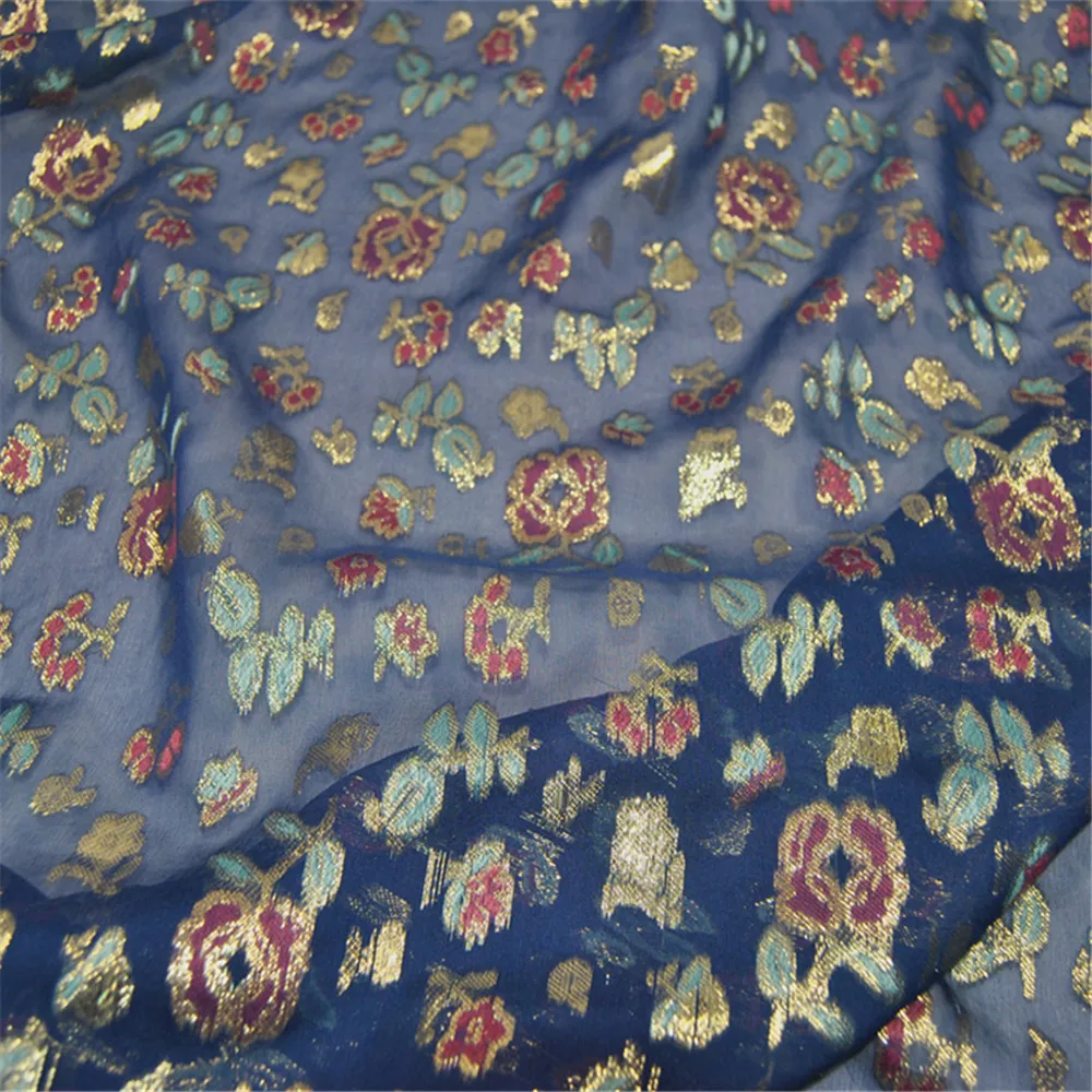 

Causal Nice Small Floral Elegant Style Silk Metallic Fabric with Great Quality for Summer Holiday Women Dress