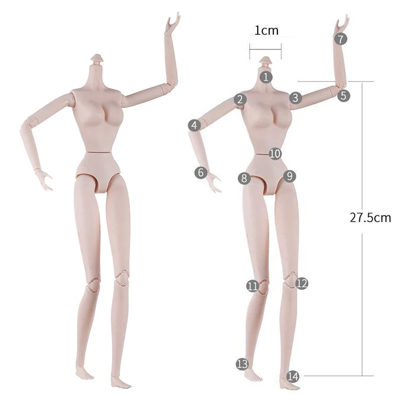 

27cm 14Joints Doll Body for 1/6 Dolls Naked Body Female Male Doll Fairytales Doll Bodies Doll Accessories Kids Gifts