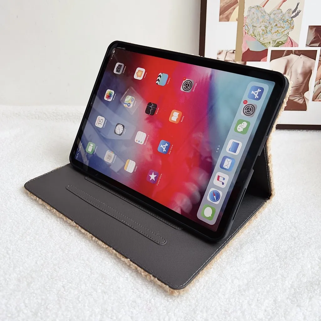 Плюшевый чехол для iPad Pro 11 2024 5th Mini A17 7 6 Pro11 Air 5 4 3 10th 10.9 10.2 9.7 Противоударный