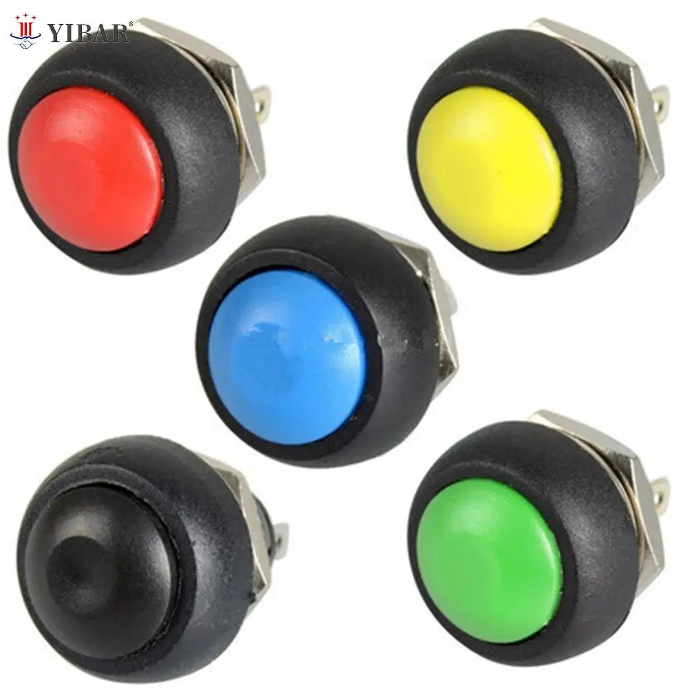 

Colourful 1PCS PBS-33B 12mm Waterproof Momentary ON OFF Push Button Swithch Mini Round Switch 5 Colors