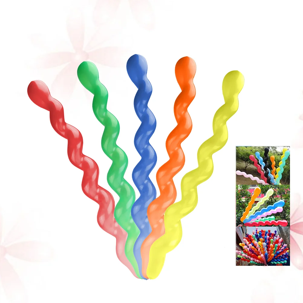 

100 pcs 1.5g Spiral Balloons Latex Colorful Shining Decorations Twisted Balloon for Festival Wedding