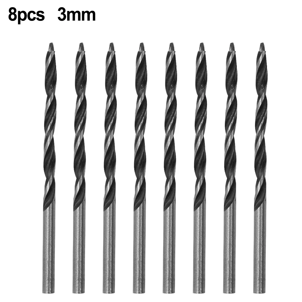 

8pcs 3mm Spiral Drill Bits Precision Ground Drills Woodworking Tools Power Tool Replacement Accessories For Wood/artificial Wood