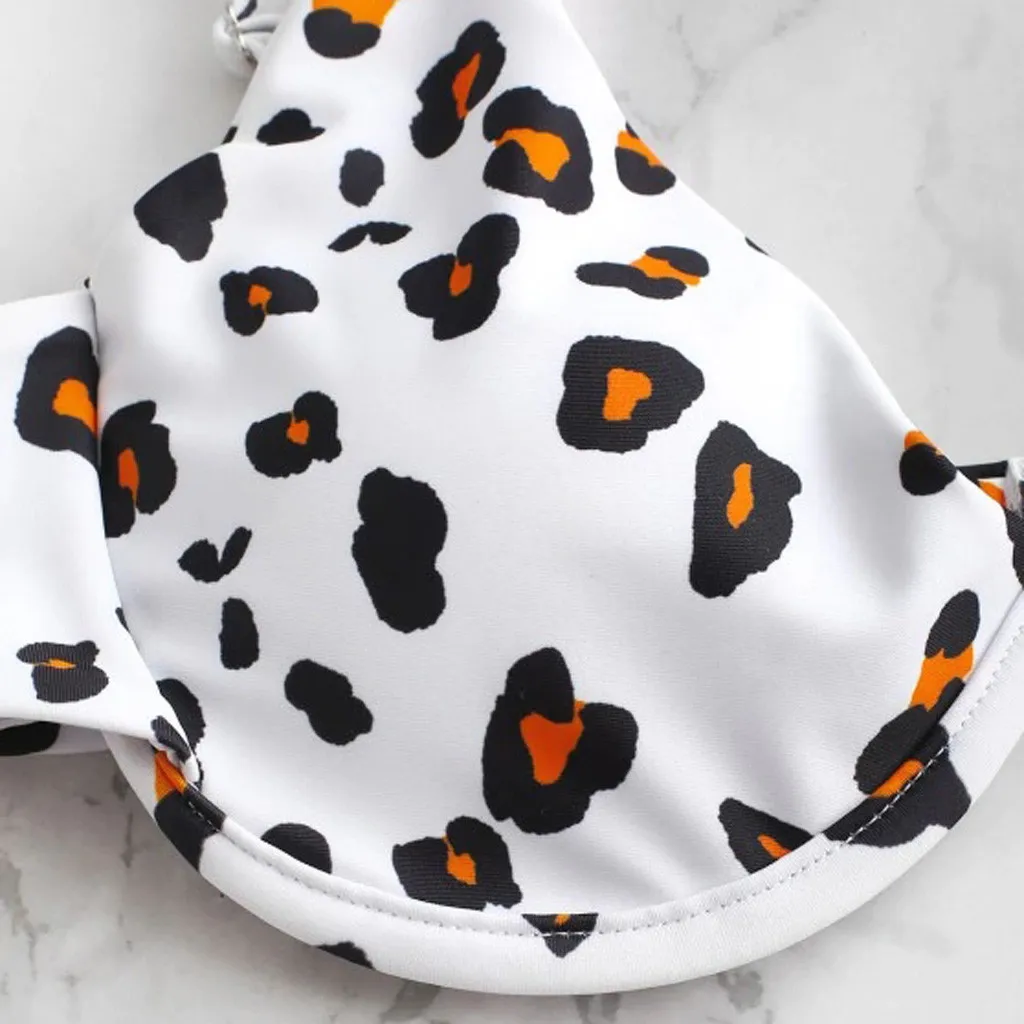 Леопардовый принт пуш-ап на косточках комплект бикини 2024 женский сексуальный