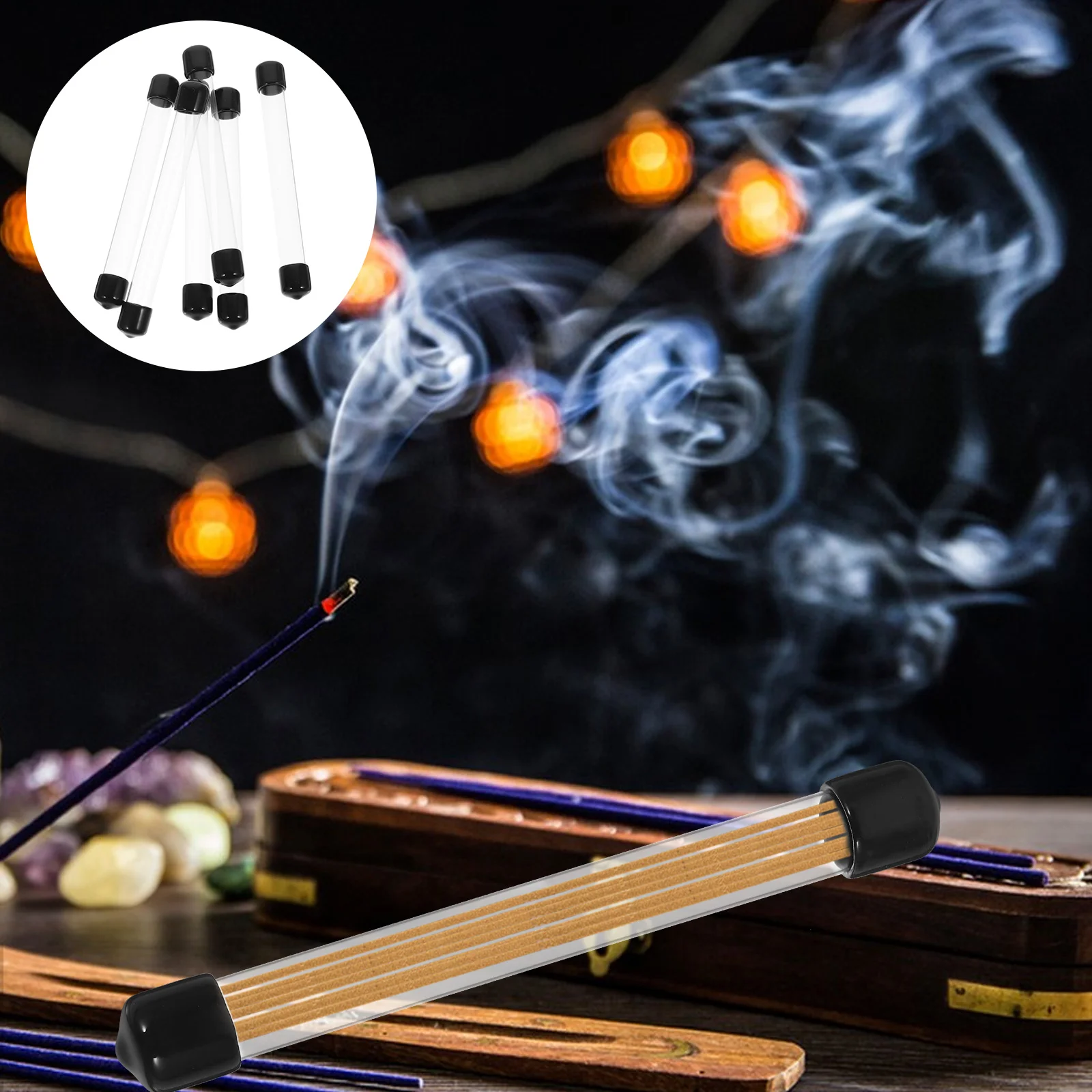 6-шт. Трубка из агарового дерева прозрачная пластиковая круглая трубка для