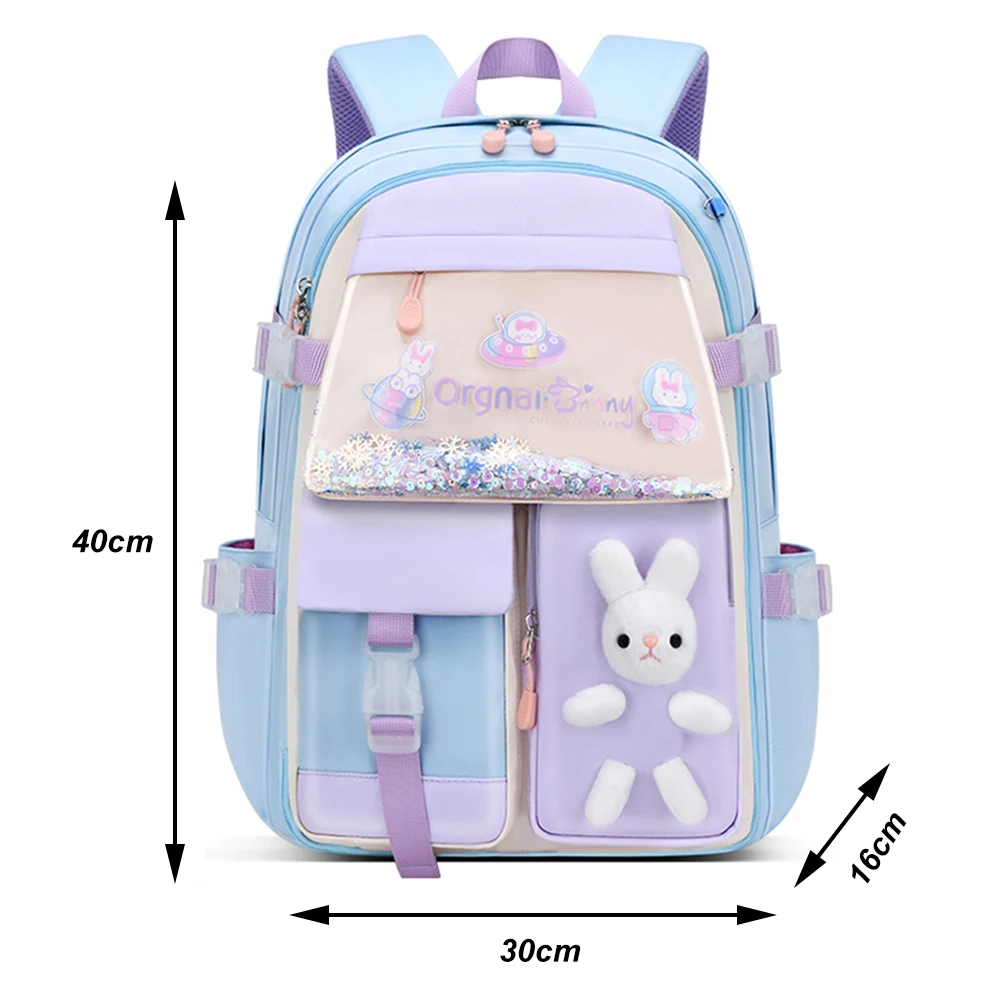 Large-capacity Cute Women Multi-Pocket Nylon Backpack Ins Junior High School Student School Bag Female Girl Backpack Laptop Book