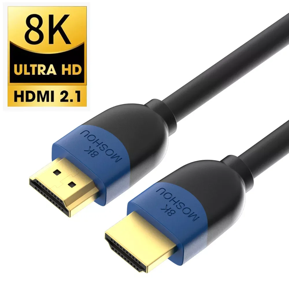 

MOSHOU HDMI 2.1 Cable for PS5 RTX 3080 HDMI Cable 8K/60Hz 4K/120Hz 48Gbps HD Wire 8K for Xbox Series X RTX3070 Cabo