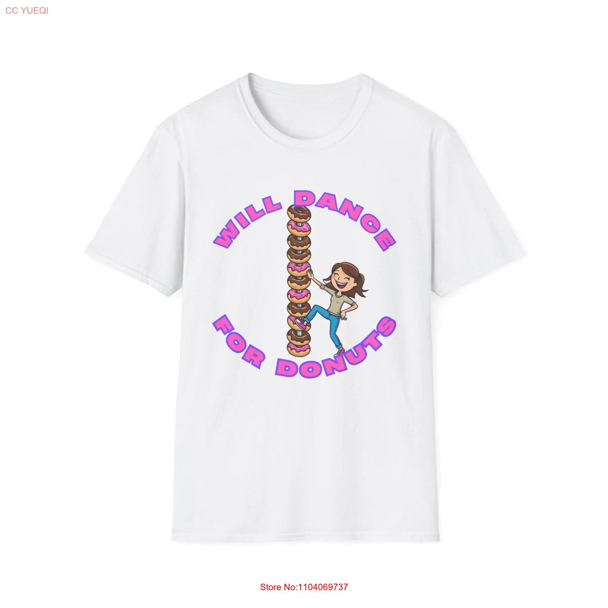 Футболка WILL DANCE for DONUTS забавная футболка для танцев на шесте фитнес-топ пончики