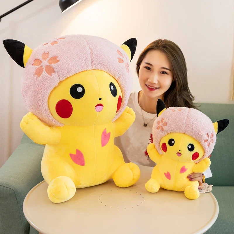 Большая плюшевая игрушка покемон Пикачу Аниме Кукла милая Подушка орнамент