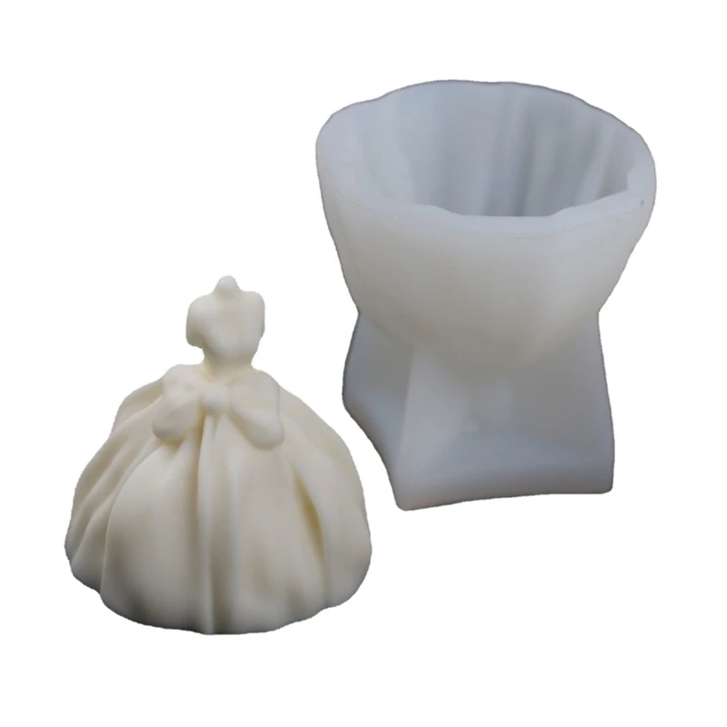 

Wedding Dress Candle Mold 3D Bride Silicone Molds for Wax Clay Epoxy Resin