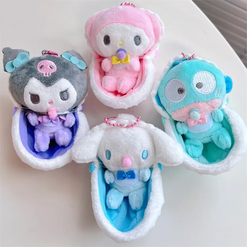 

Kawaii Sanrioed плюшевая подвеска Cinnamoroll Mymelody Kuromi мультяшная Милая Соска-пустышка детская мягкая кукла брелок Рождественский подарок