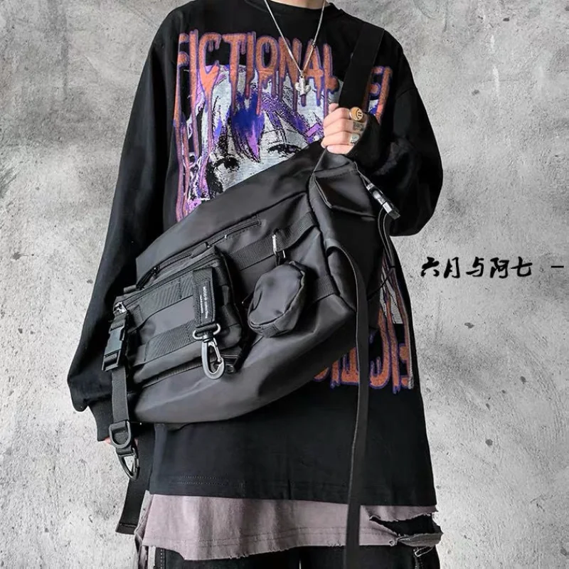 

New Japanese Shoulder Messenger Bag Men's Harajuku Functional Bag Fashion Casual Student Tooling Bag Crossbody Bags for Women