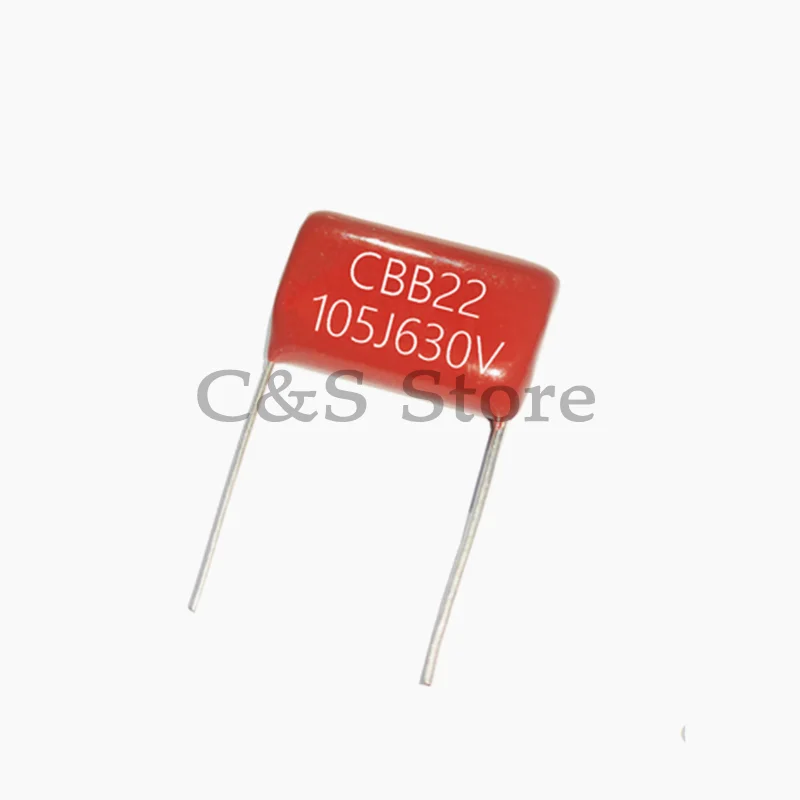 

10 шт. CBB21/CBB22 105J 630 в мкФ p20 мм конденсатор с металлизированной пленкой 105 630 в 630V105J