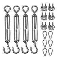 1 set cable hooks thimble rope tightener wire rope thimbles cable install tools for railing outdoor install
