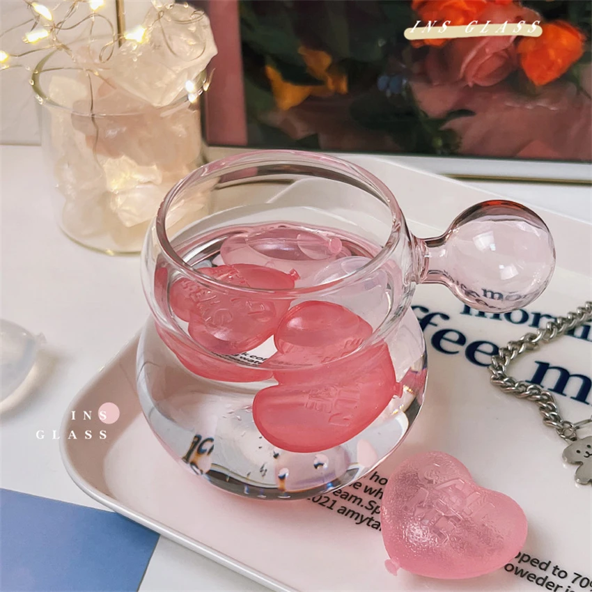 

Creative High Borosilicate Glass Single-layer Cup Household Cute Gourd Shape Water Cup Spherical Handle Juice Cold Drink Cups