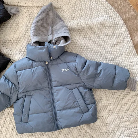 Зимняя детская теплая куртка из кашемира ягненка, утепленная, новинка 2023, модная трендовая шерстяная куртка на молнии для мальчиков и девочек 0-4 лет, Детская верхняя одежда