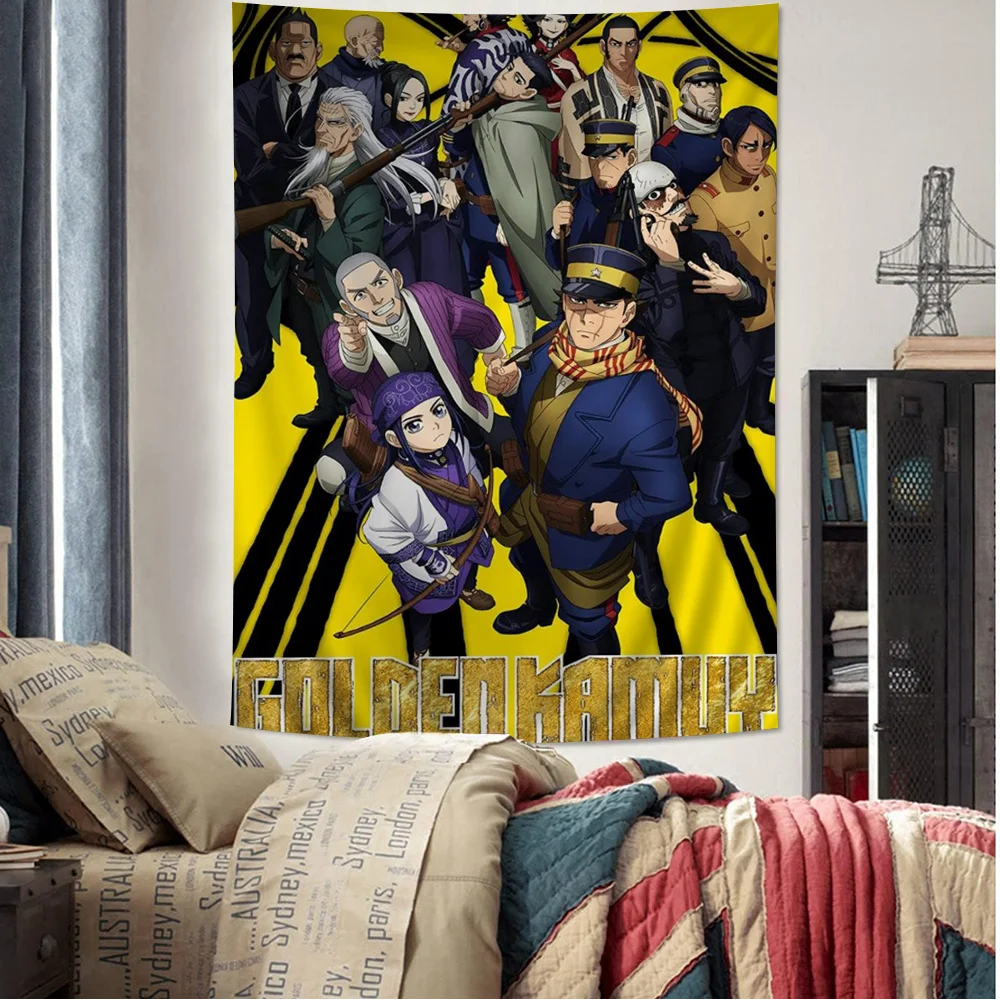 Golden Kamuy 2nd Season Printed Large Wall Tapestry Indian Buddha Decoration Witchcraft Bohemian Hippie Art Decor