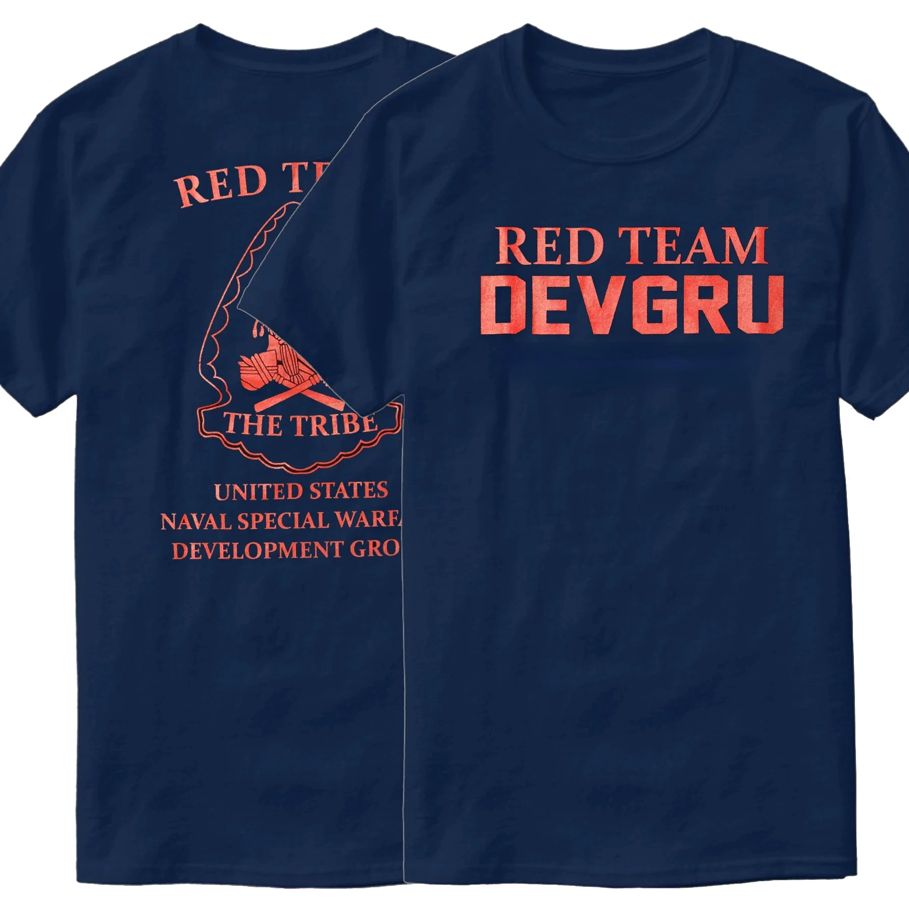 Футболка Naval Seals NSWDG Seal Team 6 The Tribe Red Squad 100% хлопок с круглым вырезом и коротким