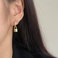 lock head ear buckle ear ring color matching small lock high end earrings 2022 new trendy exquisite design ear jewelry