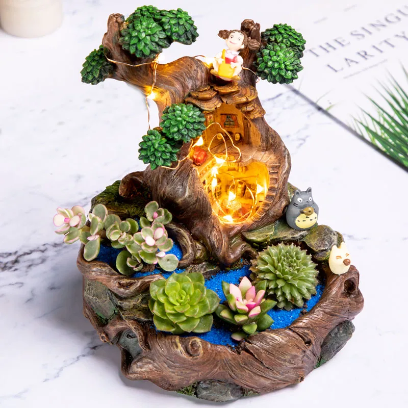 

Balcony Decoration Garden Micro Landscape Plant Creative Potted Cartoon Bonsai Succulent Flowerpot Decoration Kindergarten