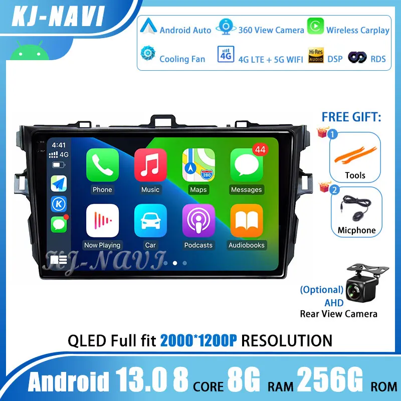 

Android 13 Car Stereo Radio For Toyota Corolla E140/150 2007 2008 2009 2010 2011 2012 2013 Multimedia Player 2 Din DVD Speakers