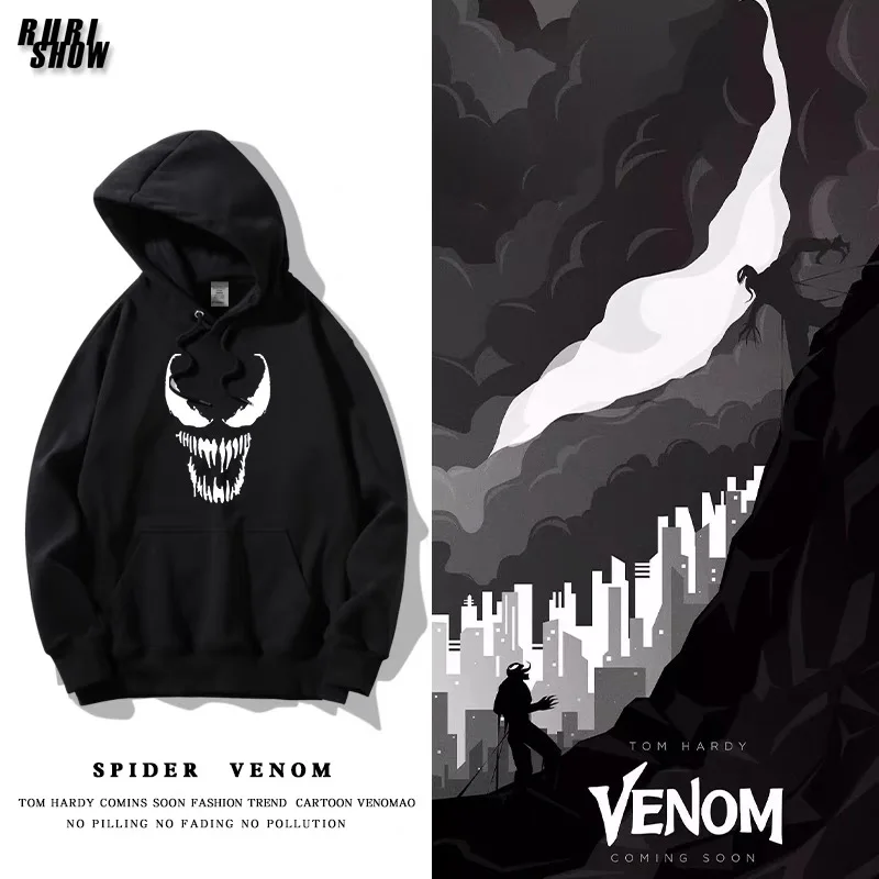 

Fashion new 2020 Vitality Hoodies Autumn Men women Pullover Print Venom Casual Pocket harajuku 30% cotton Hooded Sweatshirt tops