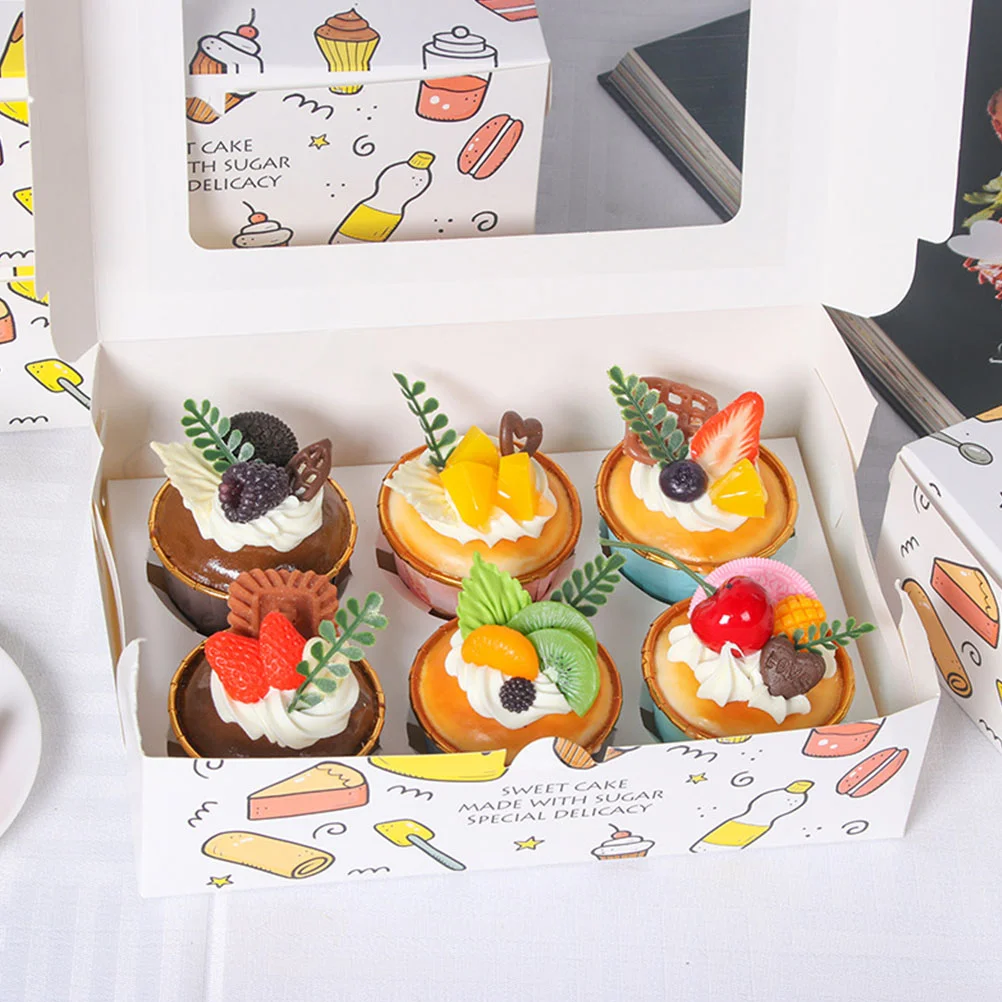 

6 Pcs Simulation Cake Cupcake Ornament Artificial Food Cupcakes Artificial Cake Mix Dessert Model Plastic Fake Cake Model