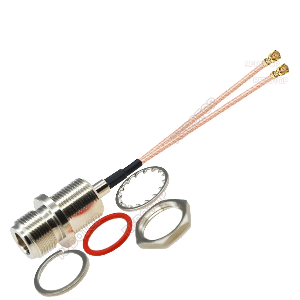 1 шт. задняя винтовая гайка переборка L16 N гнездовой разъем для 2 * U.fl/MHF/IPX/IPEX1 RG178