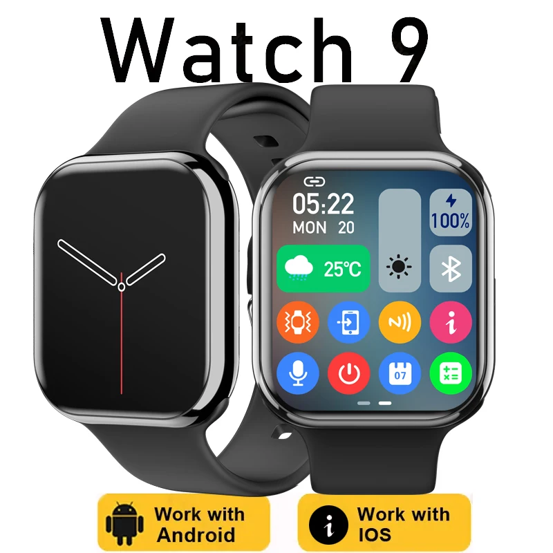 

Смарт-часы женские ультра серии 2023, умные часы для мужчин, BT звонки, водонепроницаемость, Беспроводная зарядка, экран 2,05 дюйма для Apple Watch 9
