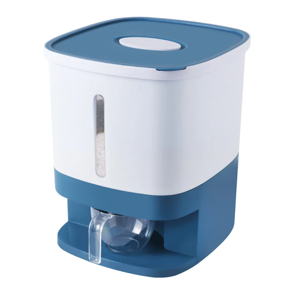 

Storage Container Rice Large Containers Dog Dispenser Bucket Grain Cereal Dry Flour 22Lbs Bean Box Measuring Cup Sealed