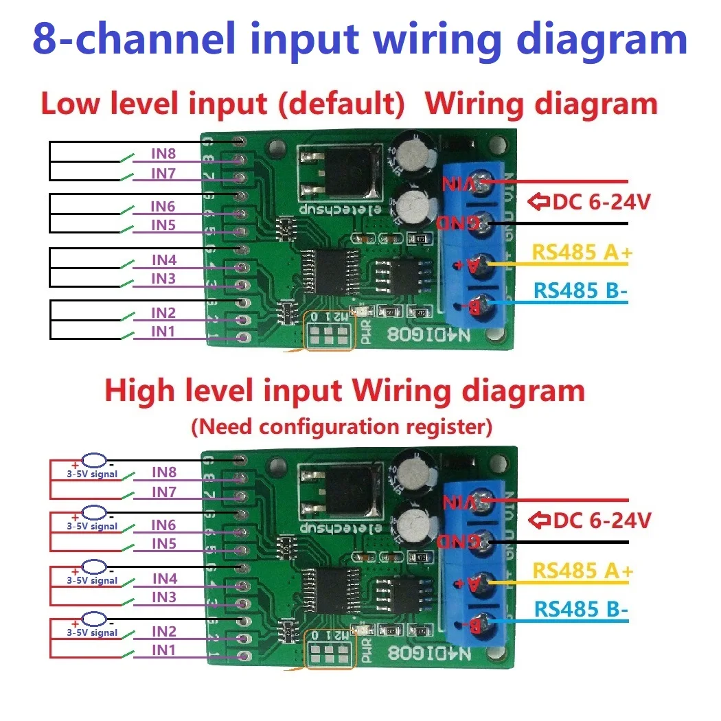 8-канальный вход/выход UART RS485 Modbus RTU контроллер модуль расширения ПЛК для Arduino UNO MEGA