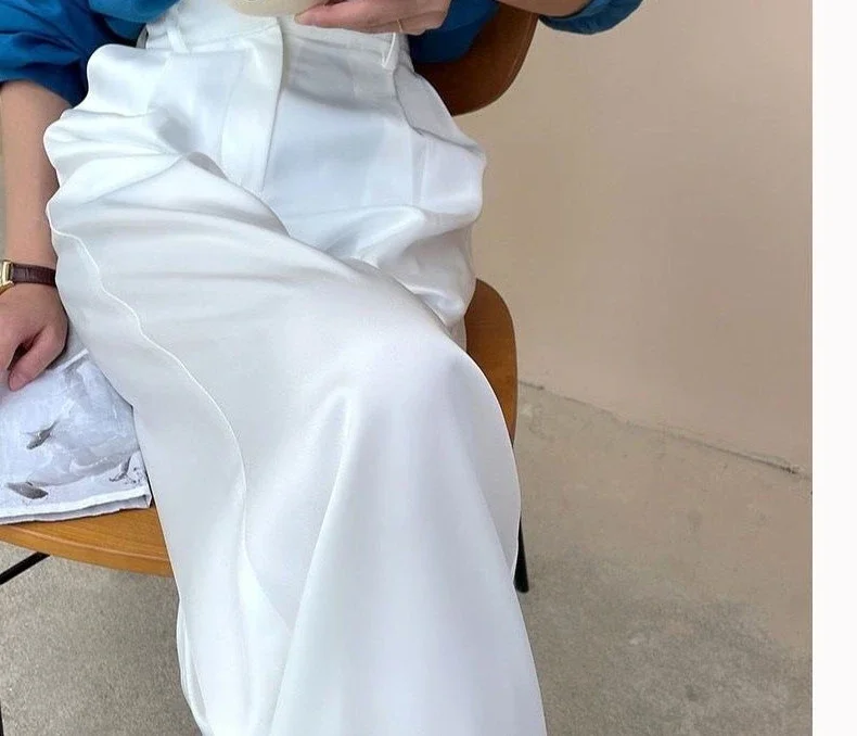 Брюки женские тонкие однотонные с завышенной талией повседневные модные брюки