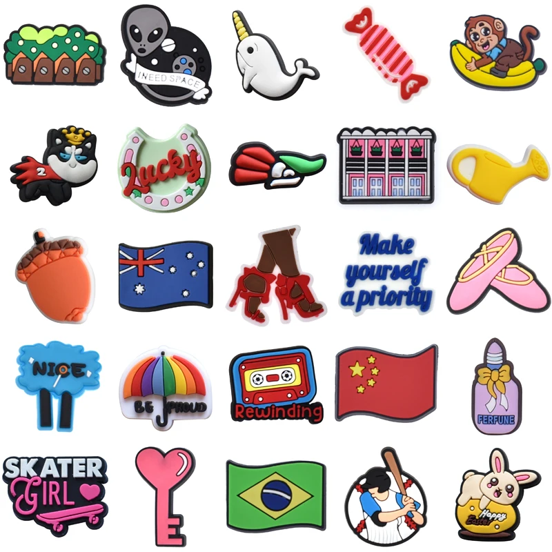 

Дизайнерские комплекты для Crocs, подвески для джинсов, женская обувь, подвески, Детские булавки, украшения, летние булавки для Croc, очаровательные рождественские подарки, аксессуары для обуви