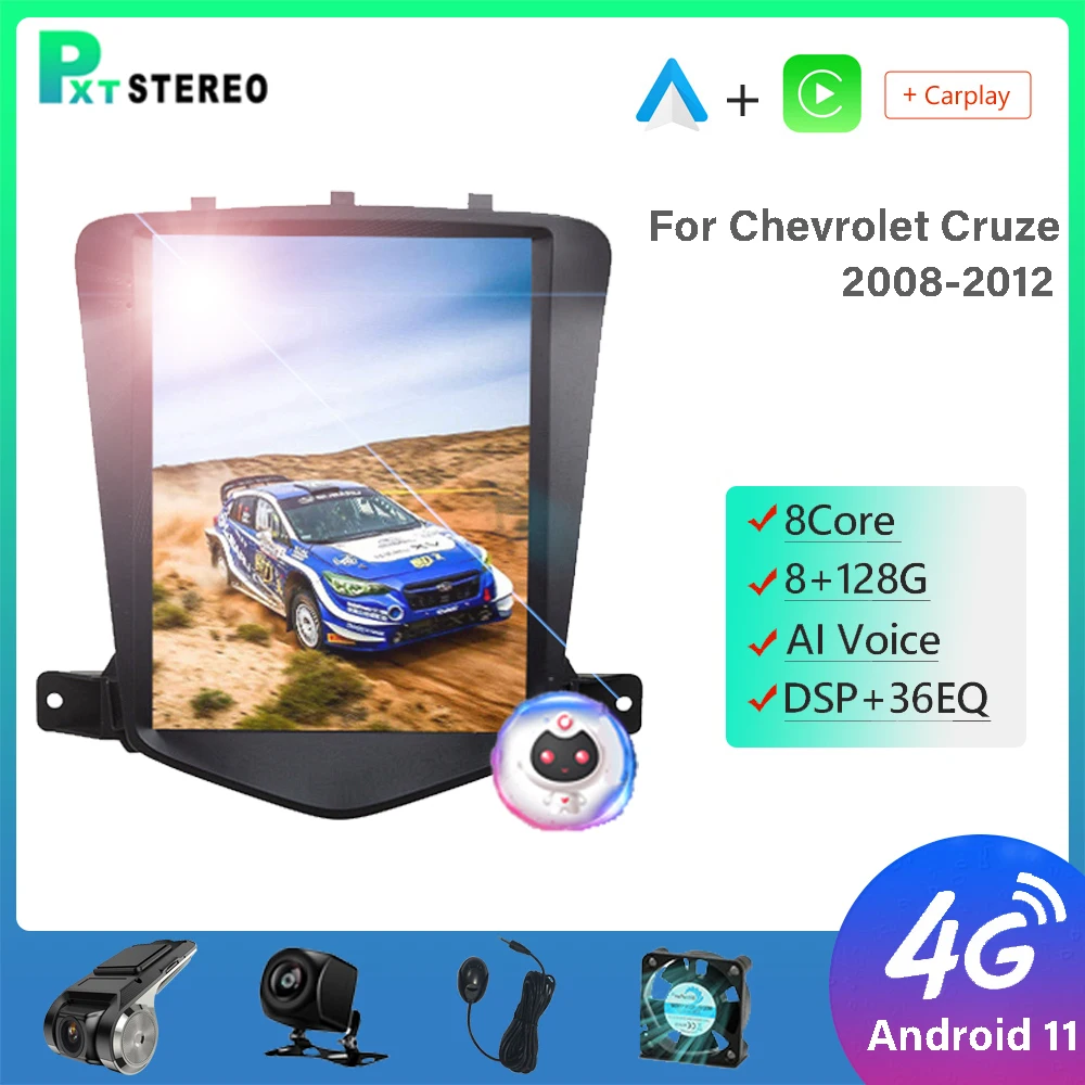 

Автомобильная магнитола Pston 10,4 дюйма, Android 11, для Chevrolet Cruze J300 2008-2012, мультимедийный плеер с GPS, 2din, Carplay, автомобильное стерео, DVD, головное устро...