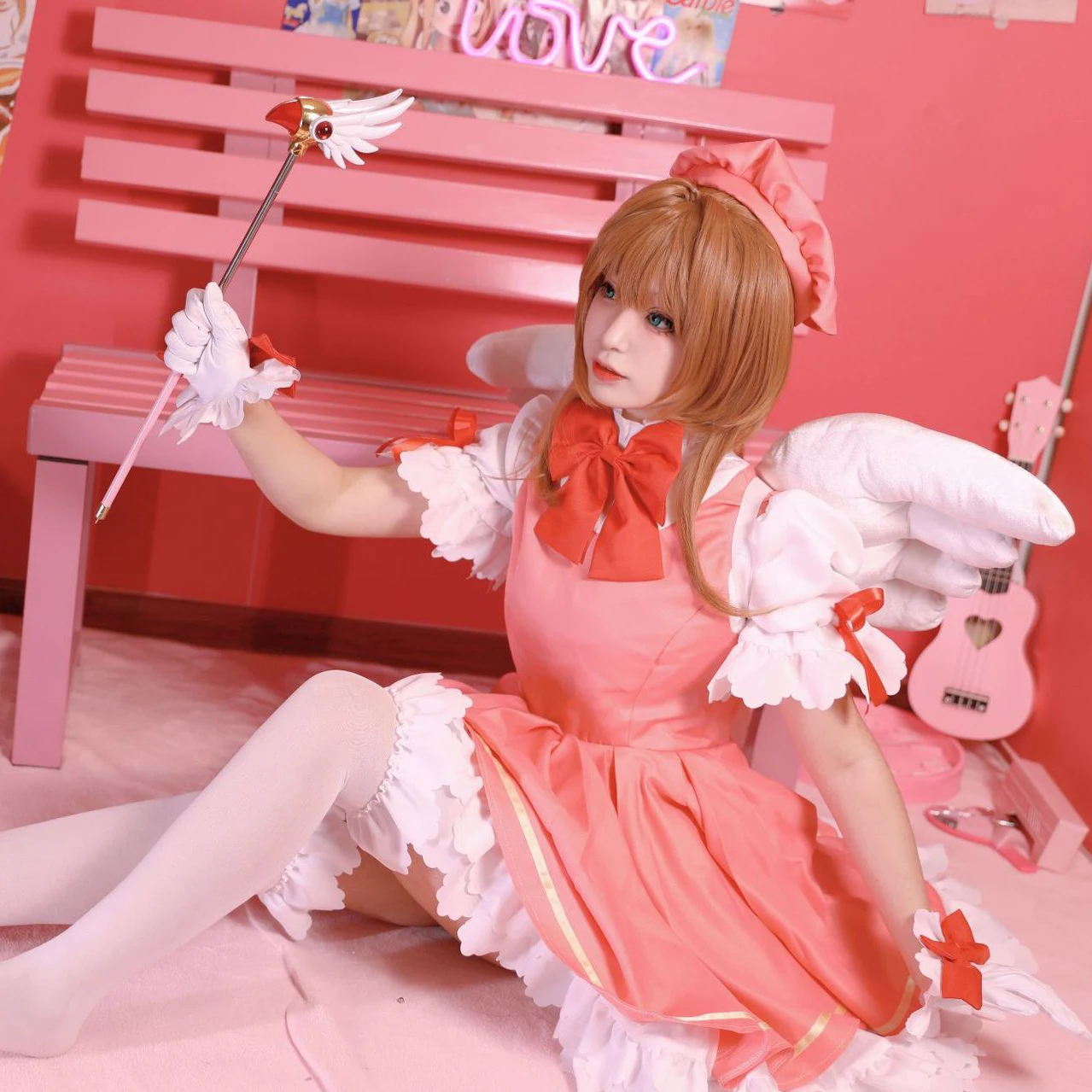 

Sakura Cosplay Girls Pink Card Captor Sakura Kinomoto Sakura Princess Dress Cosplay Costume Lolita Dress Costume For Women Party