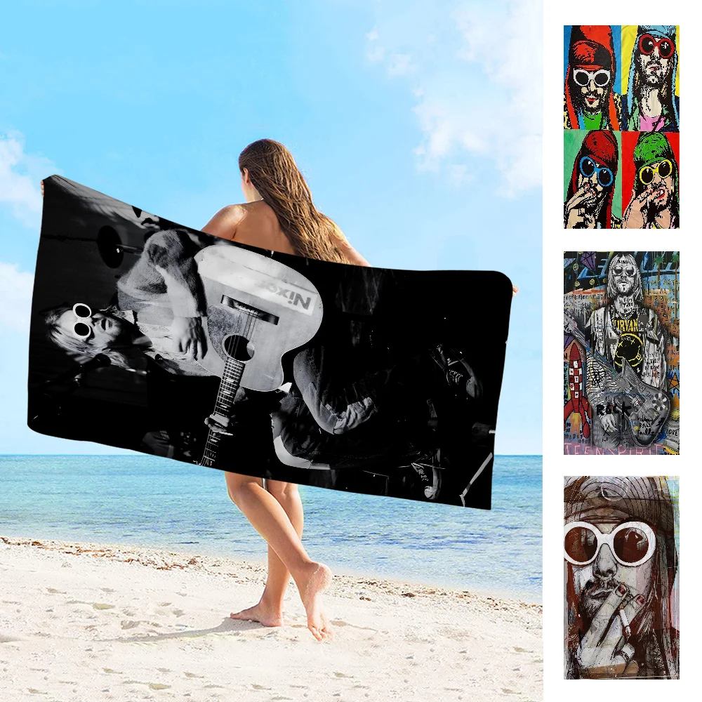 Пляжное полотенце для плавания в стиле аниме Singer K-Kurt-Cobain мягкая впитывающая